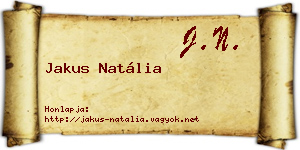 Jakus Natália névjegykártya
